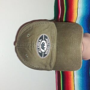 Alaska Nature Strapback Green Denali Park Moose Animals Outdoor Hiking Hat Cap